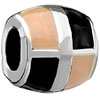 Black And Yellow Square Silver Plated Beads Charms Bracelets