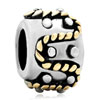 Rope Classic Two Tone Plated Beads Charms Bracelets