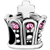  Crown  Shape &amp; Cross With October Birthstone  Silver  Plated Beads  ... 