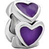 Amethyst Heart Spacer Wheel Silver Plated Beads Charms Bracelets