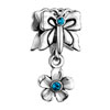 Pugster Butterfly Dangle Flower With March Birthstone Aquamarine Crystal Dangle