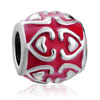 Red Heart Fit All Brands Silver Plated Beads Charms Bracelets
