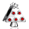 Garnet Red Crystal Xmas Tree Star All Brand Silver Plated Beads Charms Bra...
