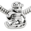  Boy  And Skateboard Silver Plated Style Pandora Beads