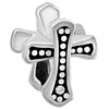 April Birthstone Cross Classic Silver Plated Beads Charms Bracelets