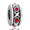 Siam Crystal Wheel Spacer Silver Plated Beads Charms Bracelets
