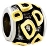 22K Letter D Two Tone Plated Beads Charms Bracelets