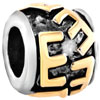 Golden "E" Letter Classic Two Tone Plated Beads Charms Bracelets