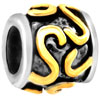 Golden "S" Letter Classic Two Tone Plated Beads Charms Bracelets