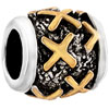 Golden X Letter Classic Two Tone Plated Beads Charms Bracelets