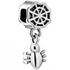 Small Spider Hanging On Cobweb Dangle European Beads