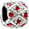 July Birthstone Circle Silver Plated Beads Charms Bracelets