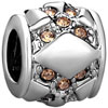 Topaz Crystal Wheel Spacer Silver Plated Beads Charms Bracelets