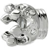April Birthstone  Crown Silver  Plated Beads Charms Bracelets