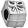 Square Box With Bow Shape Silver Plated Beads Charms Bracelets