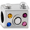 Camera Shape With October Birthstone Silver Plated Beads Charms Bracelets