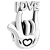 Pugster Love Shape With Heart Pattern European Beads