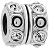 Clear Crystal Round Fit All Brands Silver Plated Beads Charms Bracelets