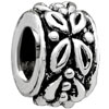 Round With Clover Silver Plated Beads Charms Bracelets