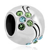 925 Sterling Silver Round With March Birthstone Aquamarine And Peridot Cry...