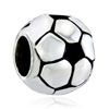 Silver Vivid Football 925 Sterling Beads Charms Bracelets