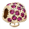 22 K Golden Lovely Mushroom Fuchsia Rhinestone  Rose  Pink Crystal  ... 