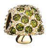 22 K Golden Mushroom Olivine Rhinestone Peridot Green Crystal Fit All Brands Gold Plated Beads Charms Bracelets