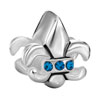 Sapphire Blue Crystal Diamond Accent Fleur De Lis Love All Brand Silver Pl...