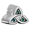 Emerald Green Crystal Diamond Accent Celtic Triquetra All Brand Silver Pla...