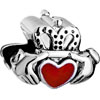 Claddagh With Red Drip Heart Love Silver Plated Beads Charms Bracelets