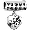 Long Round With Hollow Hearts Heart I Love My Family Dangle European Beads...