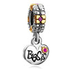 22K Plated Rose Pink Hearts Big Sis Love Dangle European Beads