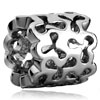 Round With A Few Hollow Clovers Silver Plated Beads Charms Bracelets