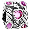 Heart Love Pink Swarovski Crystal Fit All Brands Beads Charms Bracelets