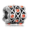 Hyacinth Rhinestone Crystal Eyes Flower Silver Plated Beads Charms Bracelets