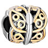 Cylinder With Beautiful Hollow Butterfly Two Beads Charms Bracelets