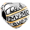Heart Love My Mum Clip Lock Stopper For Mom Fit All Brands Two Tone Plated Beads Charms Bracelets