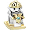 22K Cute Boy Riding A Cock Horse All Brand Two Tone Plated Beads Charms Br...