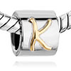 Round With Capitalized  Letter K  Two Beads Charms Bracelets