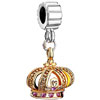 22K Plated Rose Pink Crown All Brand Dangle European Beads Brands Charms B...