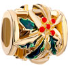 22K Garnet Red Crystal Green Drip Gum Mistletoe Gold Plated Beads Charms B...