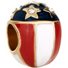 22K Patriotic Us Flag Easter Faberge Egg Gold Plated Beads Charms Bracelets