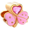 22K Rose Pink Crystal Cz Clover All Brand Gold Plated Beads Charms Bracelets