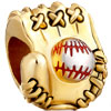 22K Baseball Mitten Sport All Brand Gold Plated Beads Charms  ... 