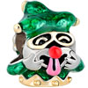 22K Golden April Fools Day Emerald Green Enamel Clown All Brand Two Tone P...