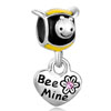 Bee Mine Flower Heart Dangle Cute Animal All Brand Silver Plated Beads Cha...
