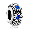 September Birthstone Sapphire Blue Crystal Europeans Fit All Brands Silver...