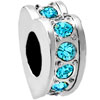 March Birthstone Aquamarine Blue Crystal Heart Love Spacer Beads Charms Bracelets Fit All Brands