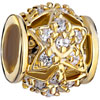 22K Clear Crystal Hollow Star Gold Plated Beads Charms Bracelets