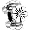 Triple Beautiful Flowers Silver Plated Beads Charms Bracelets